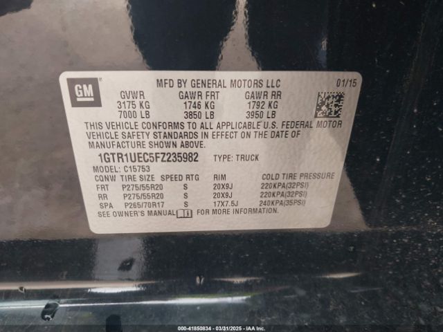 1GTR1UEC5FZ235982 GMC Sierra 1500 Sle