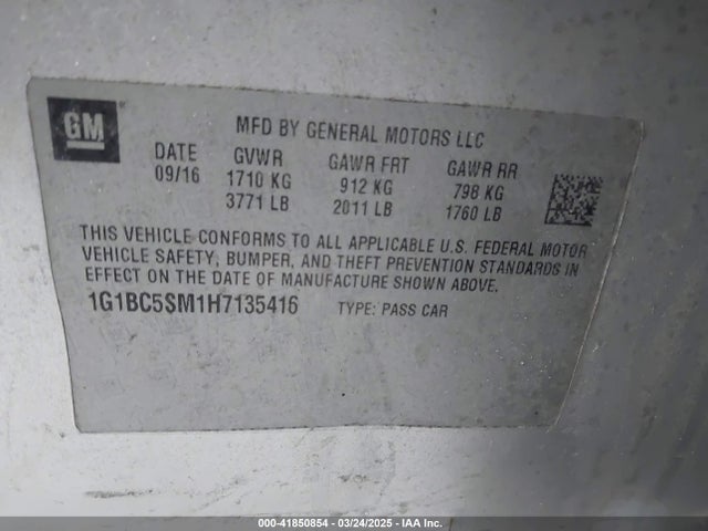 1G1BC5SM1H7135416 Chevrolet Cruze Ls Auto