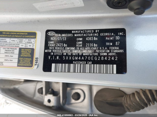5XXGM4A70EG284242 KIA dohc gdi theta ii