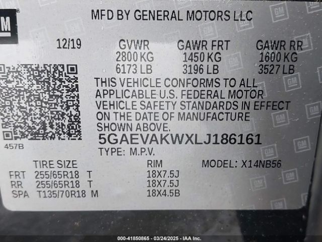 5GAEVAKWXLJ186161 Buick Enclave Awd Essence