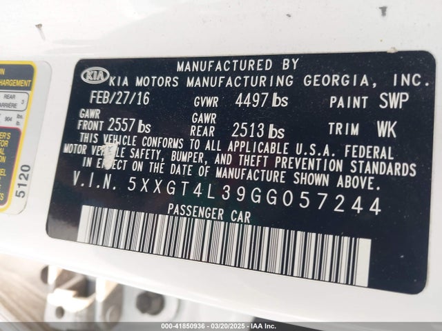 KIA t-gdi theta ii 2016 5XXGT4L39GG057244 Image 9