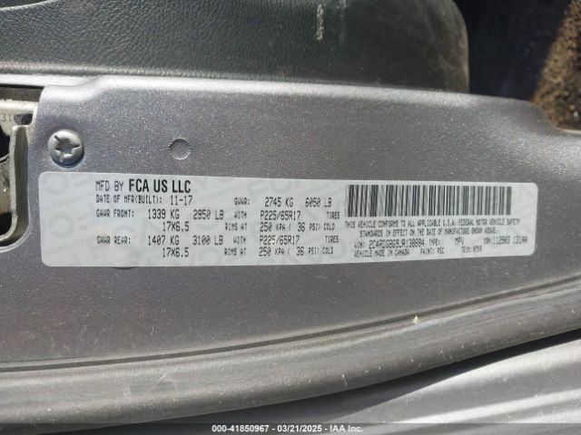 2C4RDGBG9JR138884 Dodge Grand Caravan Se Plus