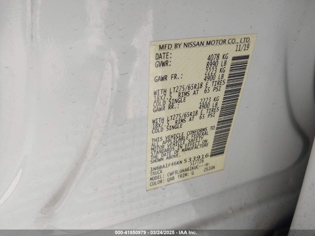 2019 NISSAN TITAN XD 1N6BA1F46KN533916 Photo 8