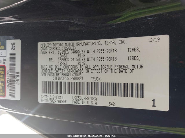 5TFDY5F15LX908821 Toyota Tundra Sr5
