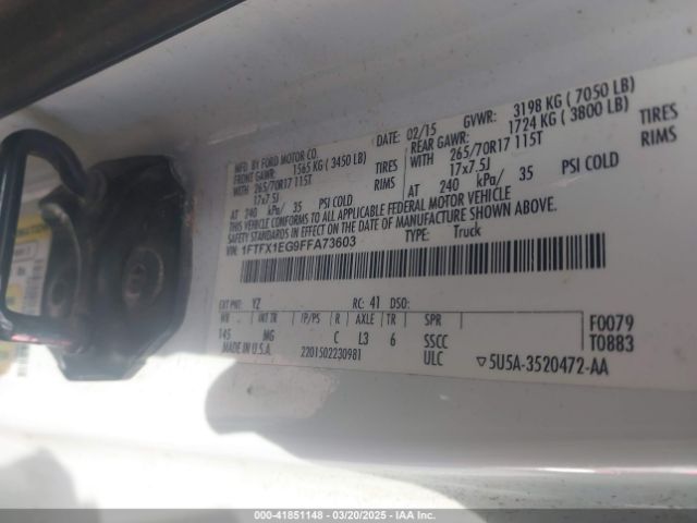 1FTFX1EG9FFA73603 Ford F-150 Xlt