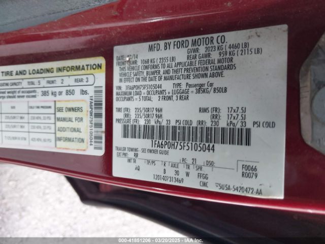 1FA6P0H75F5105044 Ford FUSION SE