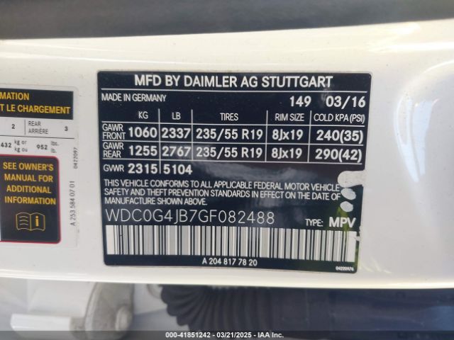 WDC0G4JB7GF082488 Mercedes-Benz GLC 300