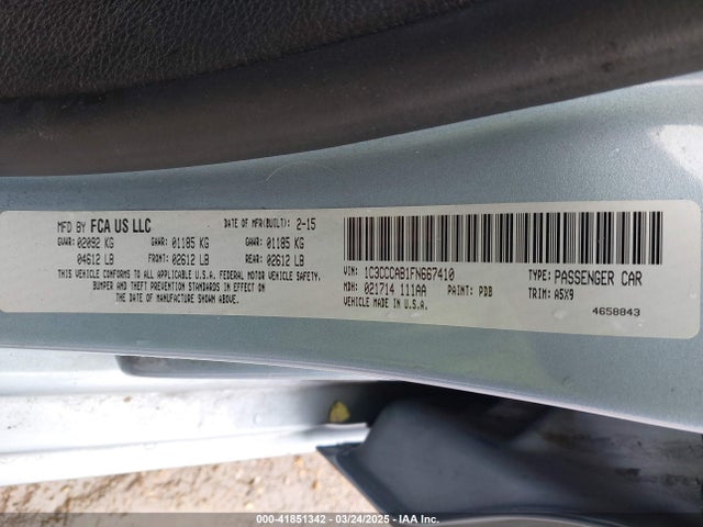 1C3CCCAB1FN667410 Chrysler 200 Limited