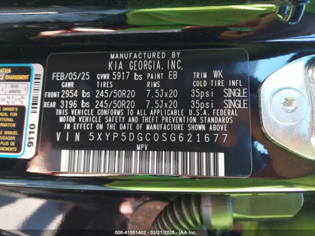 5XYP5DGC0SG621677 KIA Telluride Sx Prestige X-line