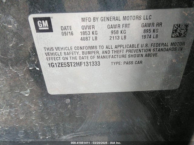 1G1ZE5ST2HF131333 Chevrolet MALIBU 1LT