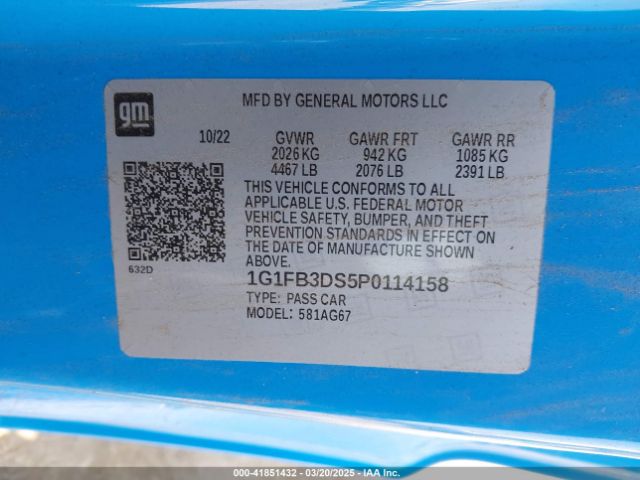 1G1FB3DS5P0114158 Chevrolet Camaro Rwd  1lt
