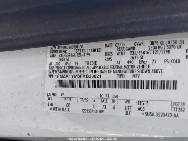 1FMZK1YM8FKB23021 Ford Transit-150 Xl