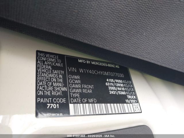 W1Y40CHY0MT077030 Mercedes-Benz Sprinter 2500 High Roof I4