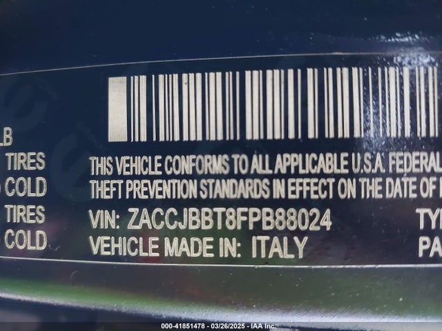 Jeep Renegade Latitude 2015 ZACCJBBT8FPB88024 Image 9
