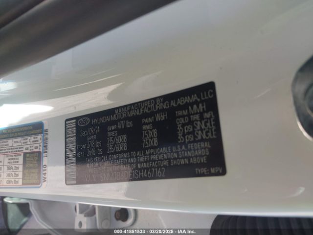 5NMJB3DE1SH467162 Hyundai TUCSON SEL