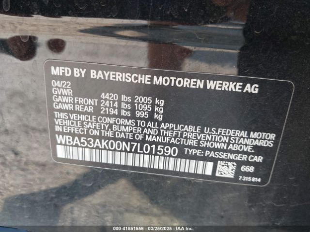 WBA53AK00N7L01590 BMW 228 Gran Coupe I Sdrive