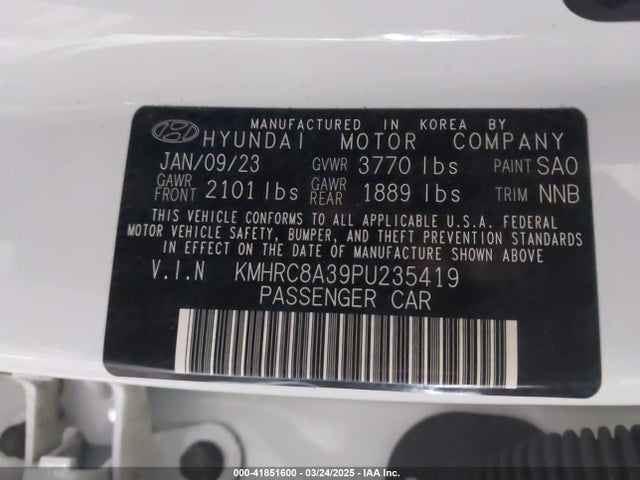 KMHRC8A39PU235419 Hyundai Venue Limited