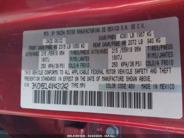 3MVDMBCL4NM431242 Mazda Cx-30 Preferred