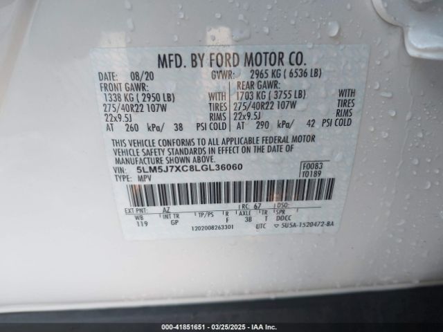 5LM5J7XC8LGL36060 Lincoln Aviator