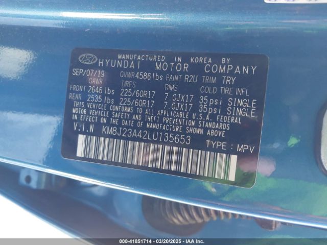 KM8J23A42LU135653 Hyundai TUCSON SE