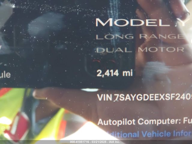 7SAYGDEEXSF240903 Tesla Model Y Long Range Dual Motor All-wheel Drive