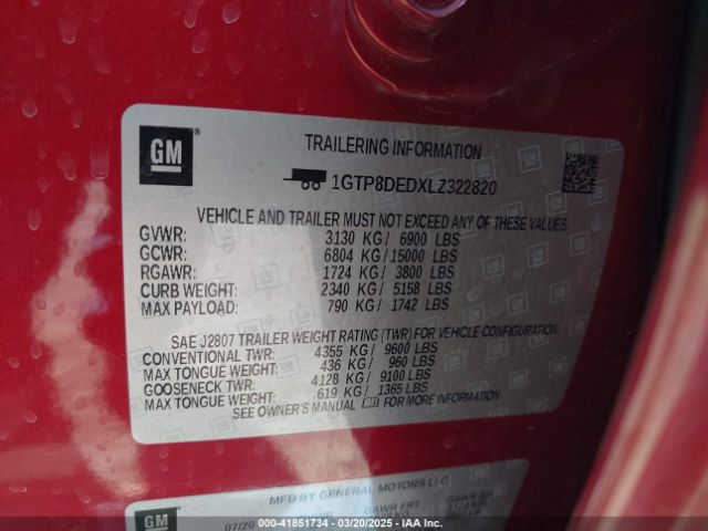 1GTP8DEDXLZ322820 GMC Sierra 1500 2wd  Short Box Slt