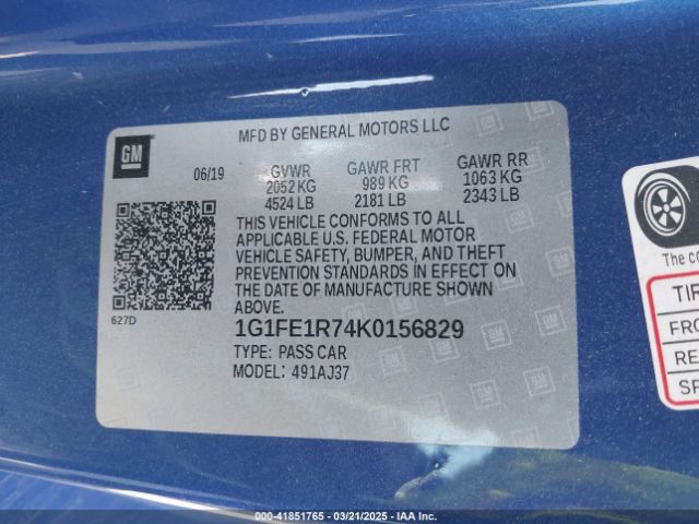 1G1FE1R74K0156829 Chevrolet Camaro 1ss