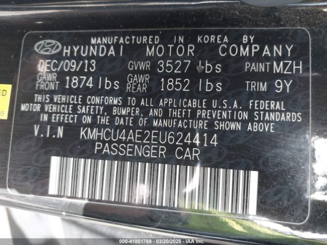 KMHCU4AE2EU624414 Hyundai ACCENT GLS