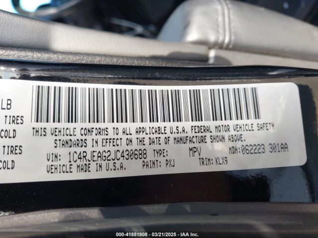 1C4RJEAG2JC430688 Jeep Grand Cherokee Altitude 4x2