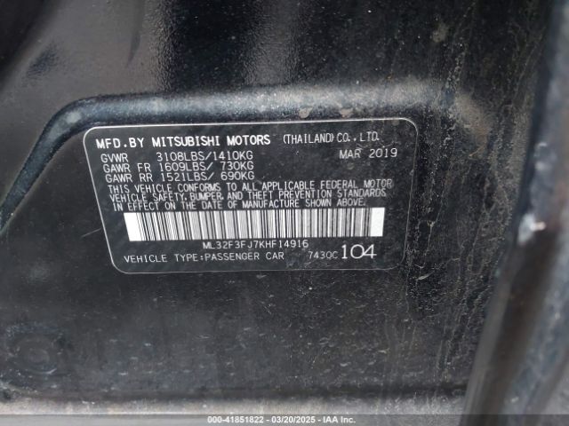 2019 MITSUBISHI MIRAGE G4 ML32F3FJ7KHF14916 Photo 8