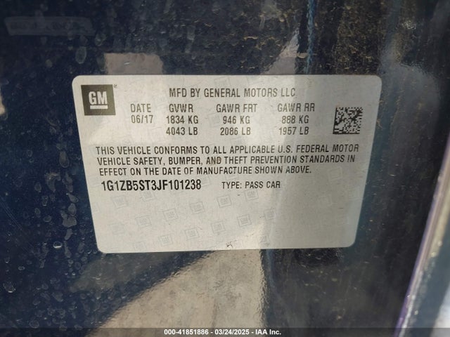 1G1ZB5ST3JF101238 Chevrolet Malibu 1ls