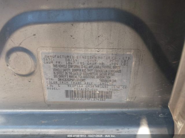 3N1CE2CP9FL374382 Nissan Versa Note S (sr)/s Plus/sl/sr/sv