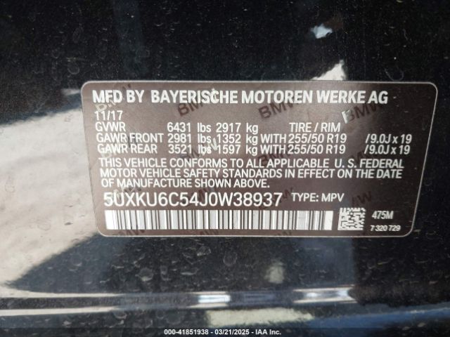 5UXKU6C54J0W38937 BMW X6 Xdrive50i