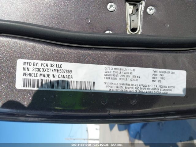 2C3CDXCT7MH507869 Dodge Charger R/t Rwd