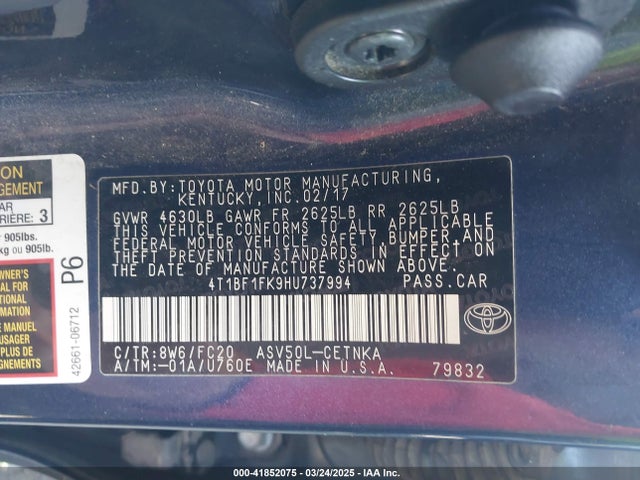 4T1BF1FK9HU737994 Toyota CAMRY LE