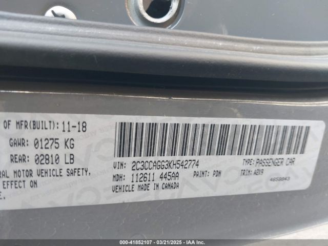 2019 CHRYSLER 300 2C3CCAGG3KH542774 Photo 8