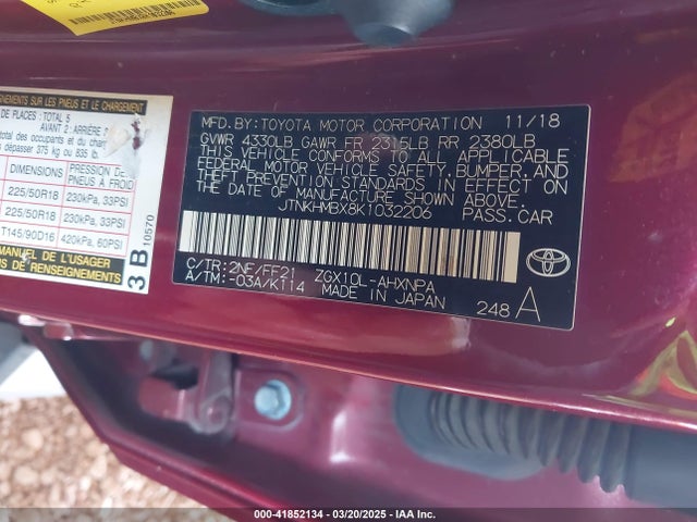 JTNKHMBX8K1032206 Toyota C-HR XLE