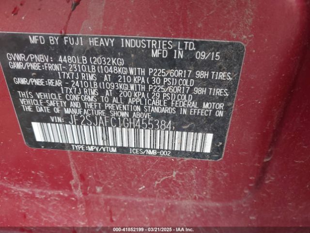 JF2SJAFC1GH455384 Subaru Forester 2.5i Premium