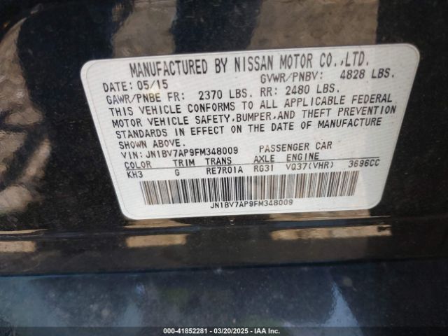 JN1BV7AP9FM348009 Infiniti Q50 Premium