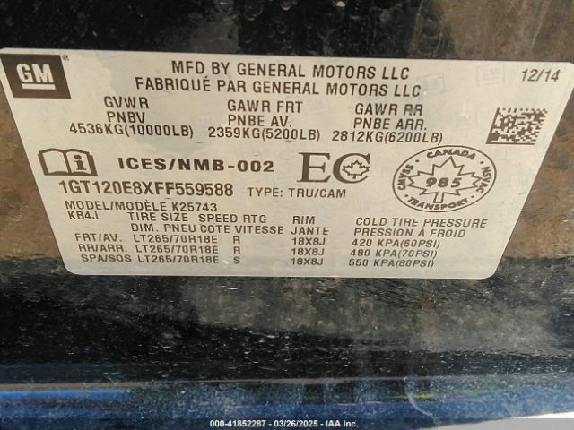 1GT120E8XFF559588 GMC Sierra 2500hd Denali