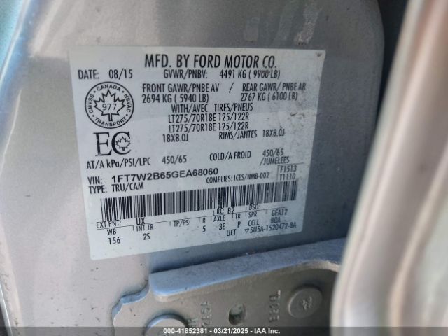 1FT7W2B65GEA68060 Ford F-250 Xlt