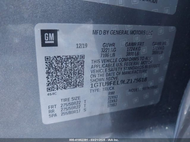 1GTU9FEL9LZ175618 GMC SIERRA 1500