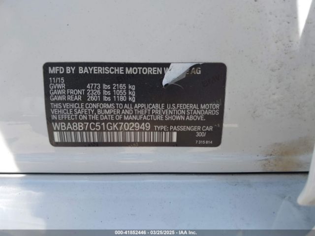 2016 BMW 3 SERIES WBA8B7C51GK702949 Photo 8