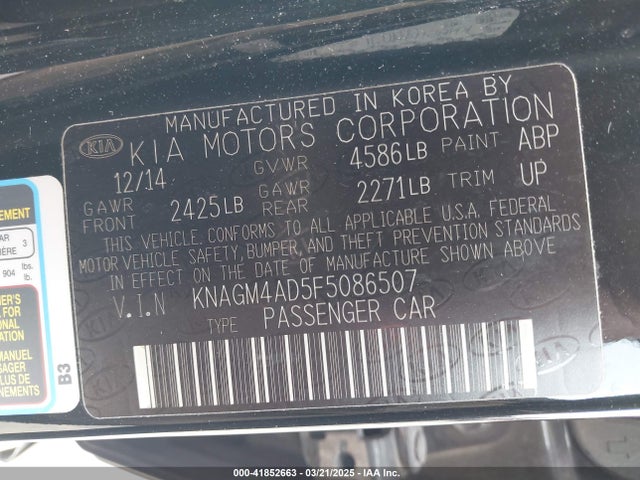 KIA mpi theta ii 2015 KNAGM4AD5F5086507 Image 9
