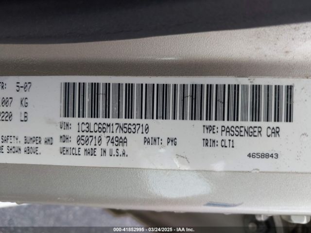 2007 CHRYSLER SEBRING 1C3LC66M17N563710 Photo 8