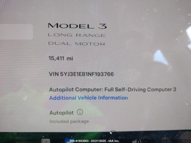 2022 TESLA MODEL 3 5YJ3E1EB1NF193766 Photo 6