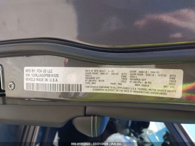 1C4RJJAG0P8814120 Jeep Grand Cherokee L Altitude 4x2