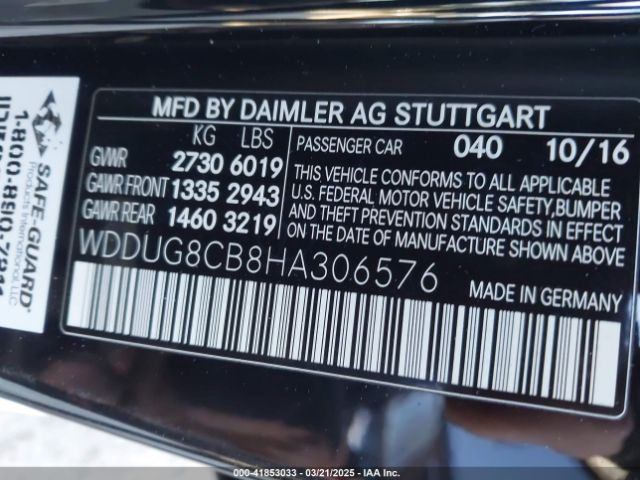 WDDUG8CB8HA306576 Mercedes-Benz S 550