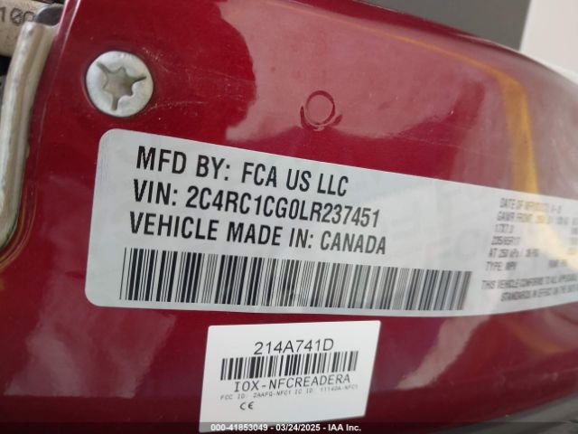 2C4RC1CG0LR237451 Chrysler Voyager Lx