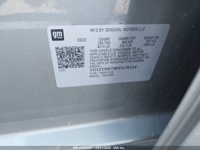 1G1ZD5ST8PF179114 Chevrolet Malibu Fwd 1lt